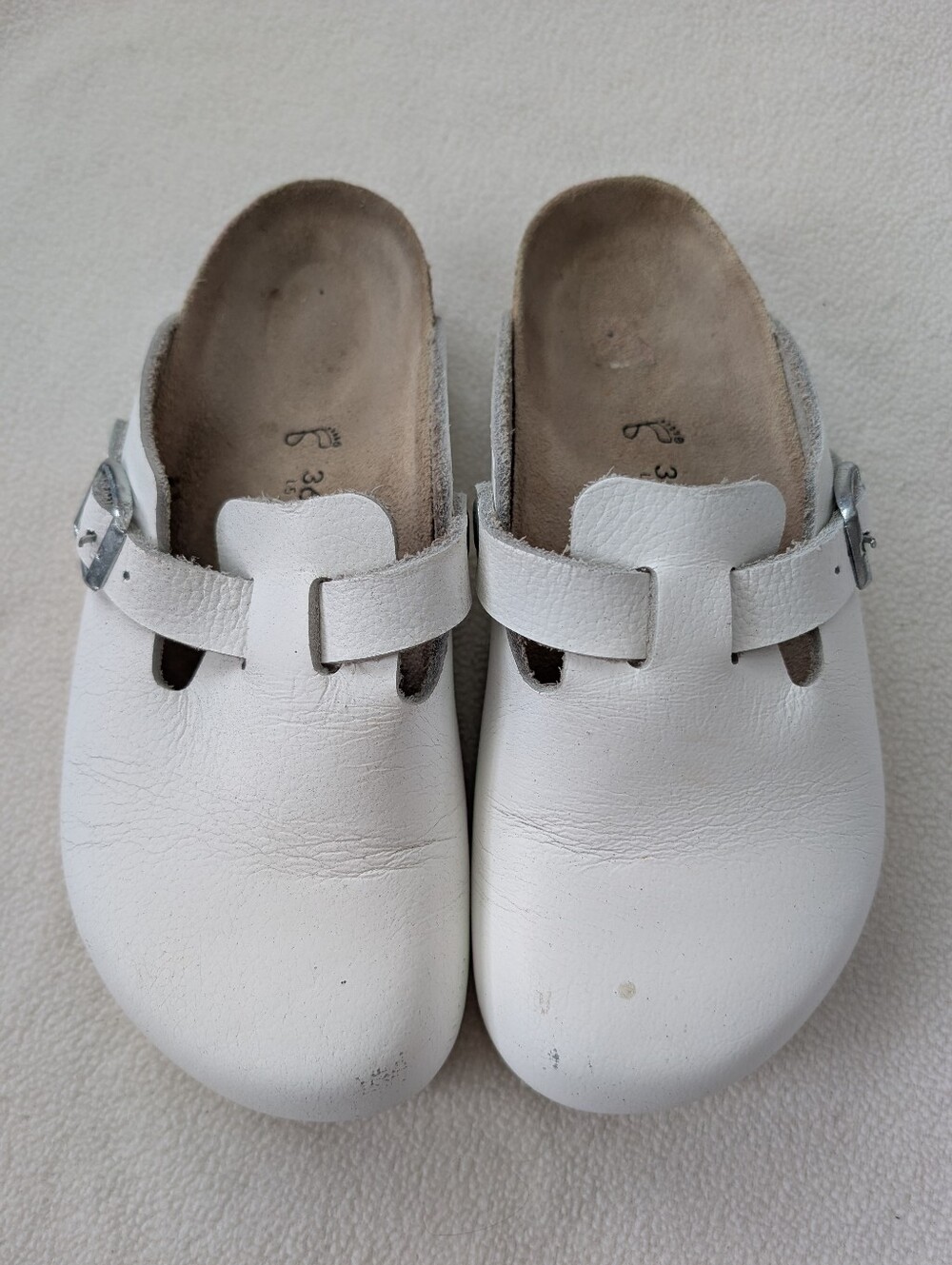 Birkenstock Boston Clogs White Leather 36